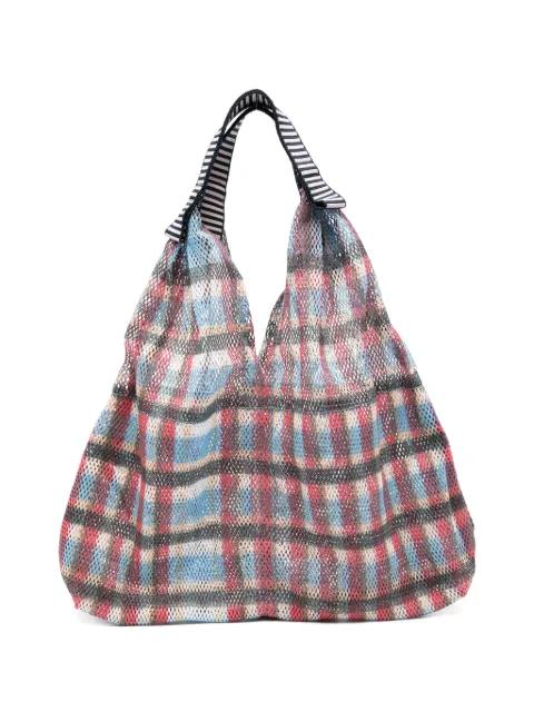 Udaipur S striped-handle check shoulder bag by EPICE