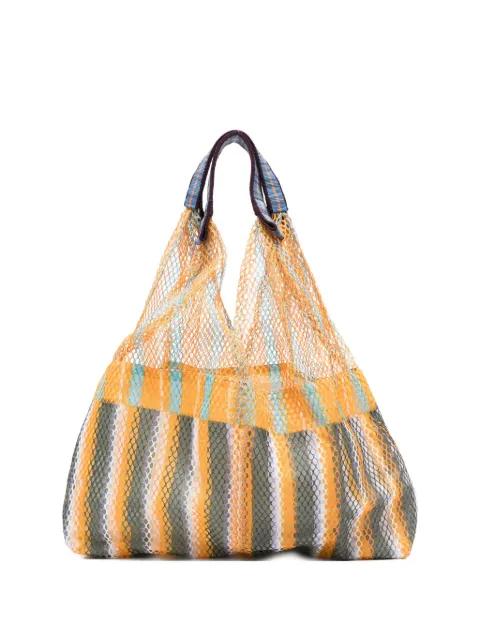 striped net shoulder bag by EPICE