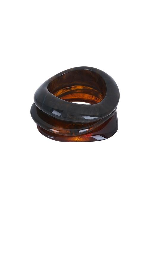 Epifene Bangles Set Of 3 in Brown by EPIFENE