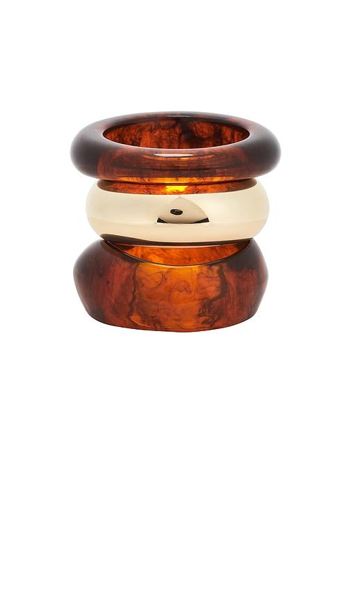 Epifene Bangles Set Of 3 in Brown by EPIFENE
