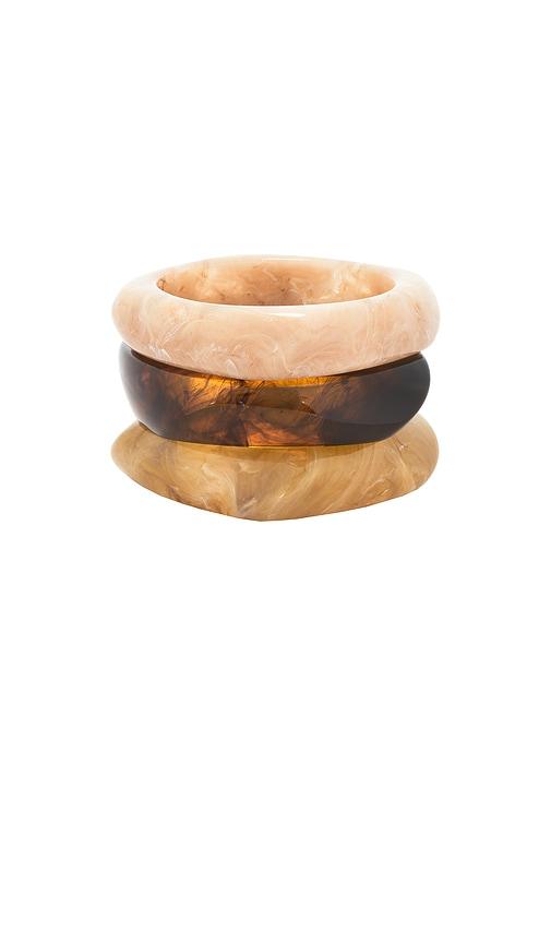 Epifene Resin Bangles Set Of 3 in Brown by EPIFENE
