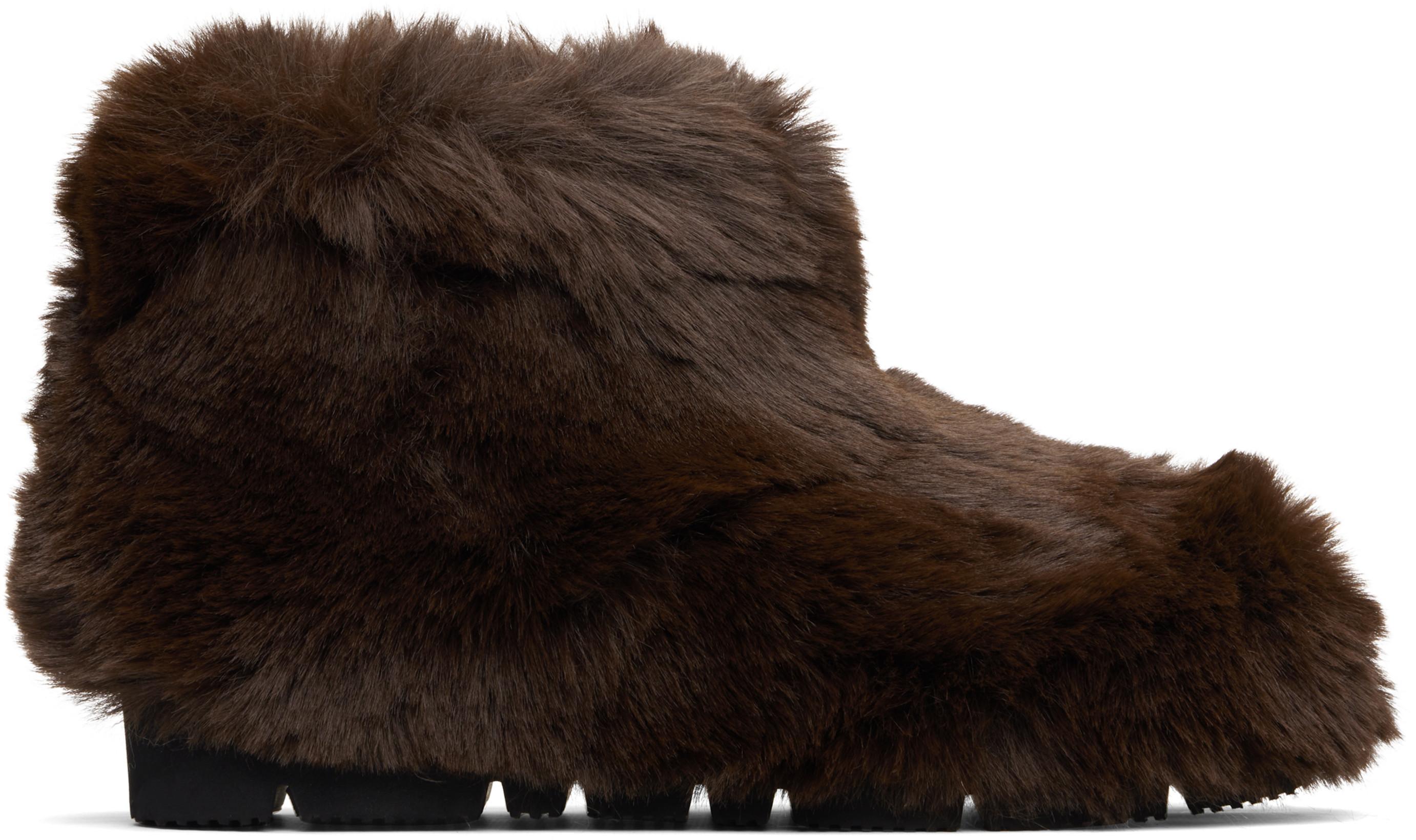 Brown Fofo Short Boots by EPINGLER