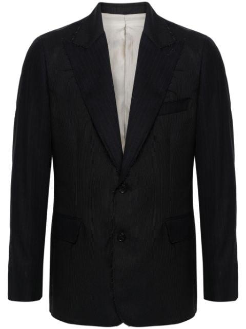 frayed pinstriped wool blazer by ERALDO