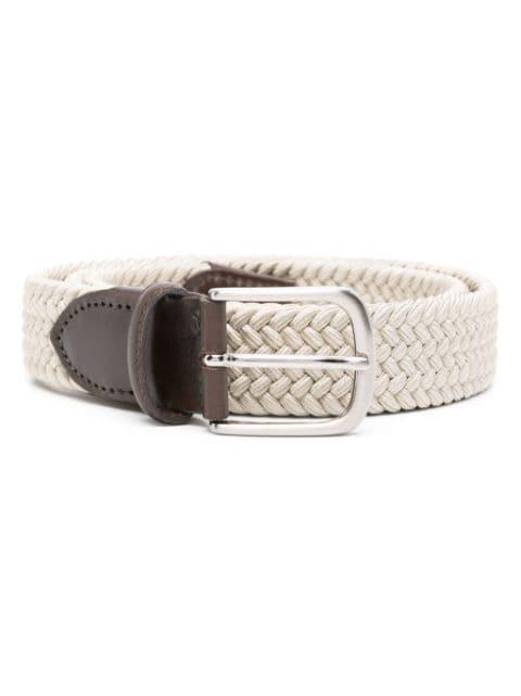 leather-trim interwoven belt by ERALDO