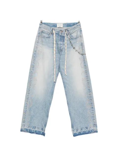 embellished-detail frayed jeans by ERCOLE STUDIO