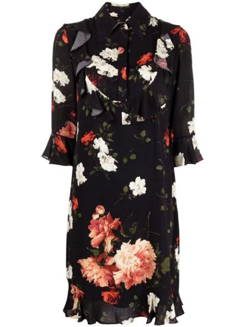 Bell floral-print shirt dress by ERDEM