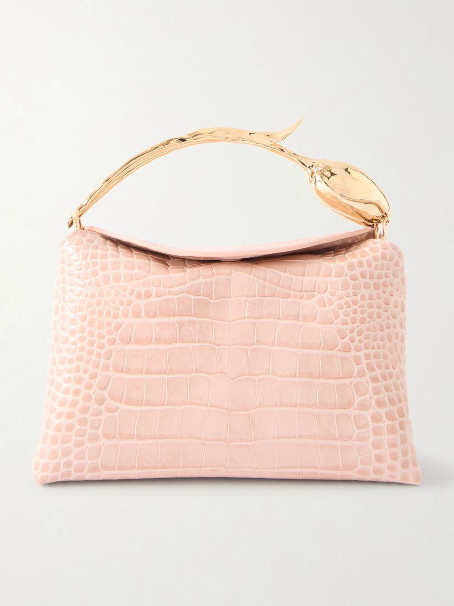 Bloom Midi embellished croc-effect leather shoulder bag by ERDEM