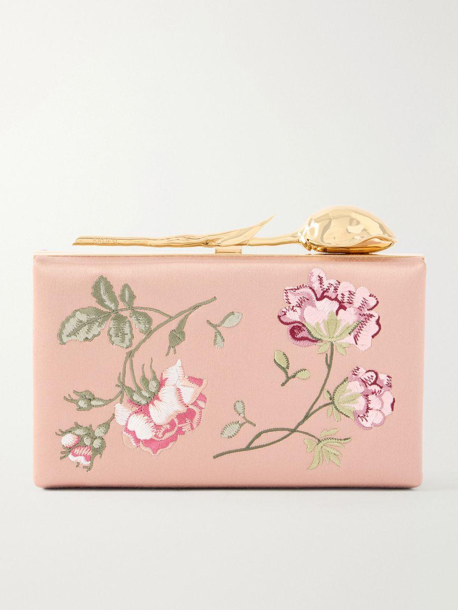 Bloom embroidered satin clutch by ERDEM