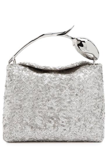 Bloom mini sequin-embellished top handle bag by ERDEM