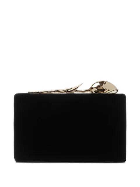 Bloom rose-embellished velvet clutch bag by ERDEM
