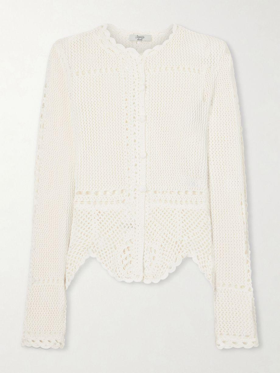 Crocheted cotton peplum cardigan by ERDEM