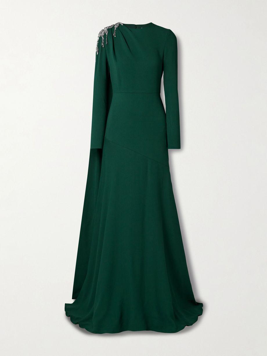 Draped crystal-embellished crepe gown by ERDEM Draped crystal-embellished crepe gown by ERDEM