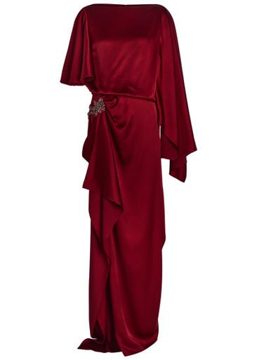 Draped crystal-embellished satin gown by ERDEM