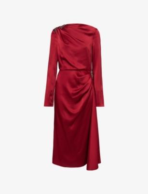 Embellished Draped Woven Midi Dress by ERDEM