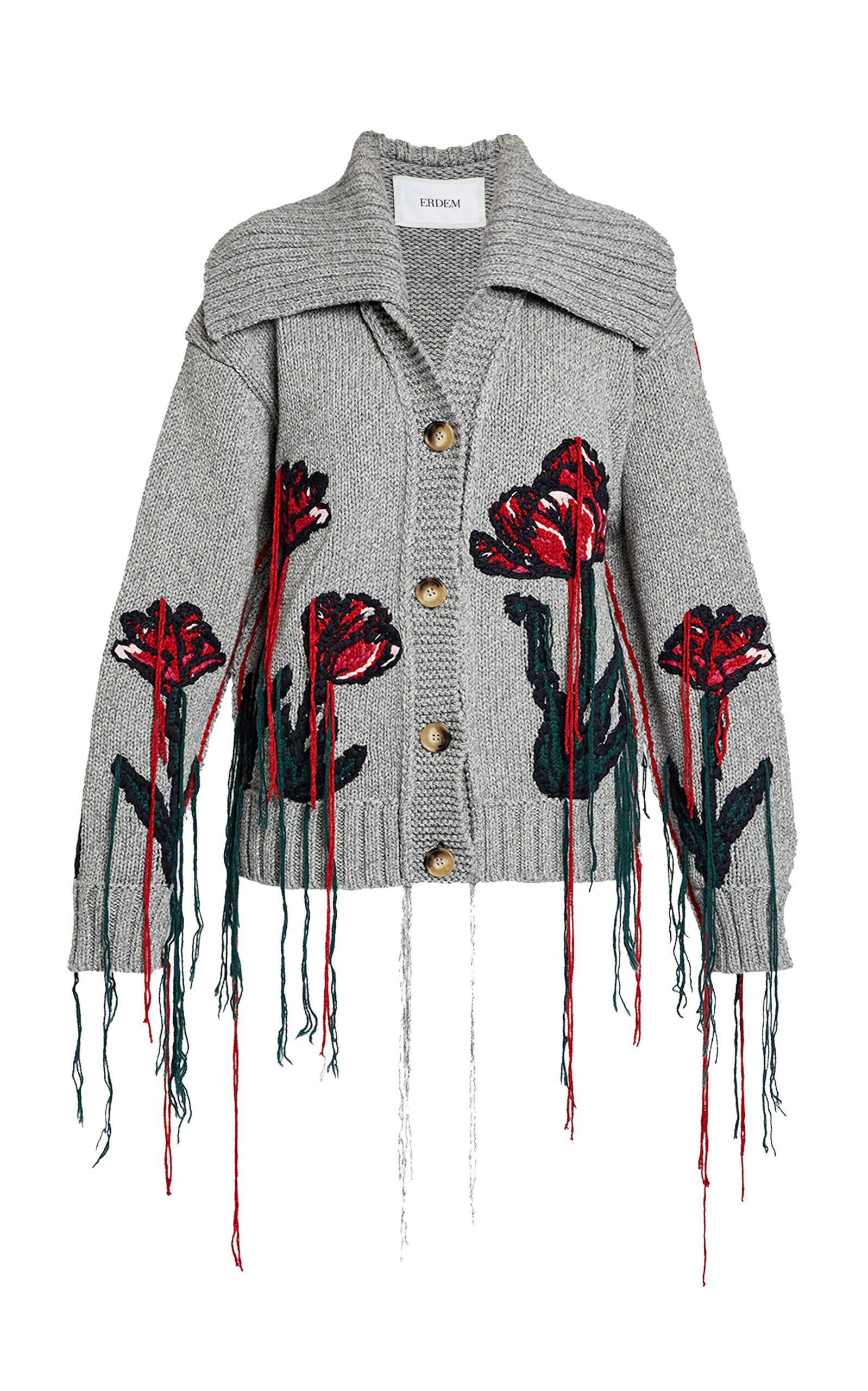Erdem Embroidered Knit Wool-Cotton Jacket - Moda Operandi by ERDEM