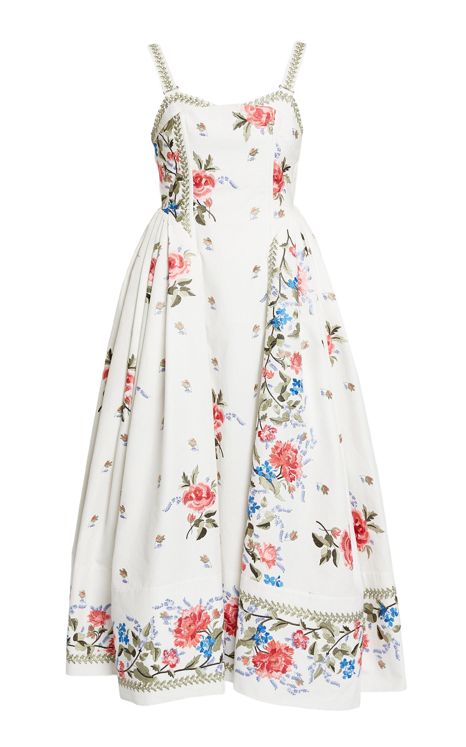 Erdem Floral Bustier Cotton Midi Dress - Moda Operandi by ERDEM