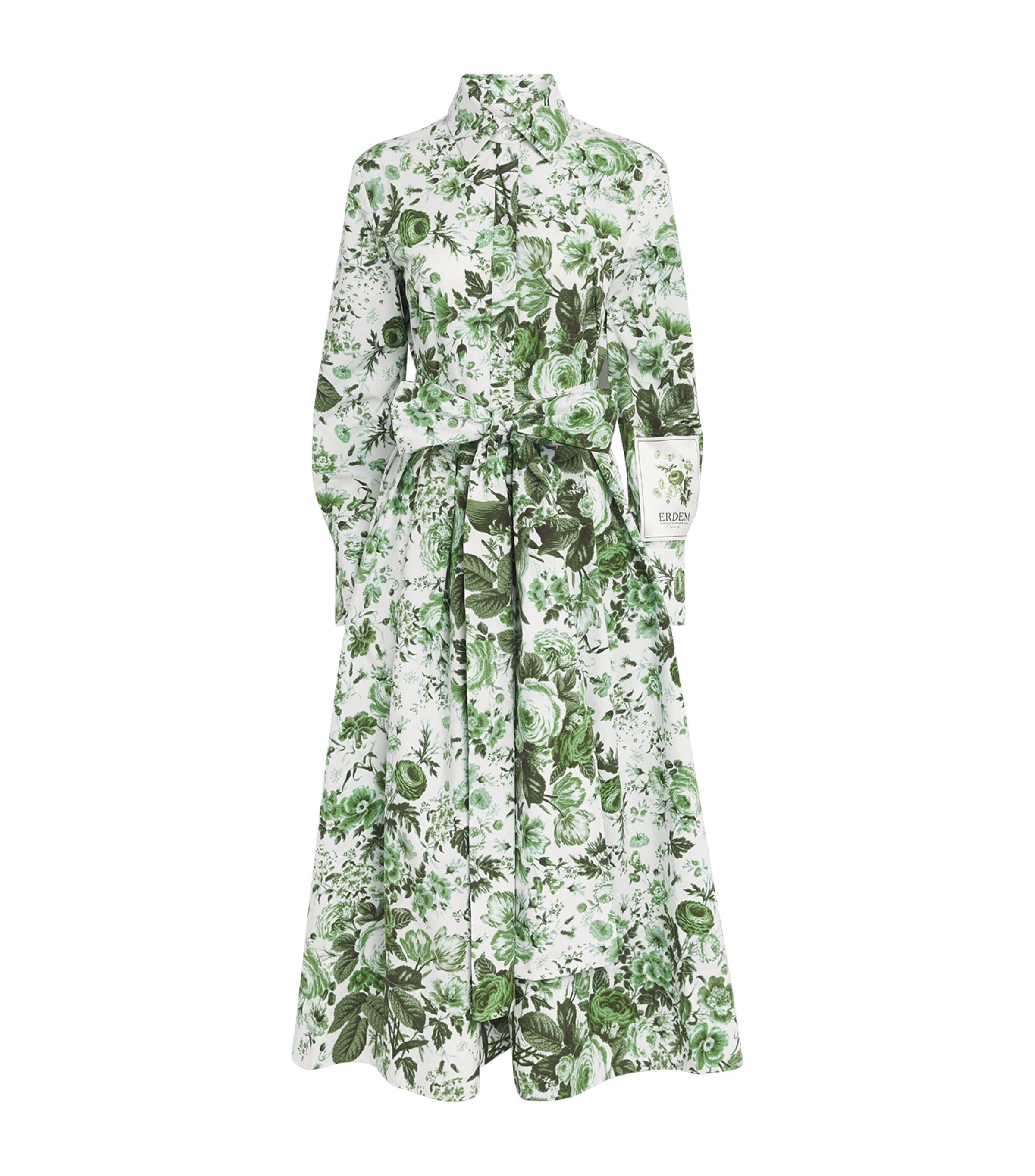 Erdem Organic Cotton Floral Midi Shirt Dress by ERDEM