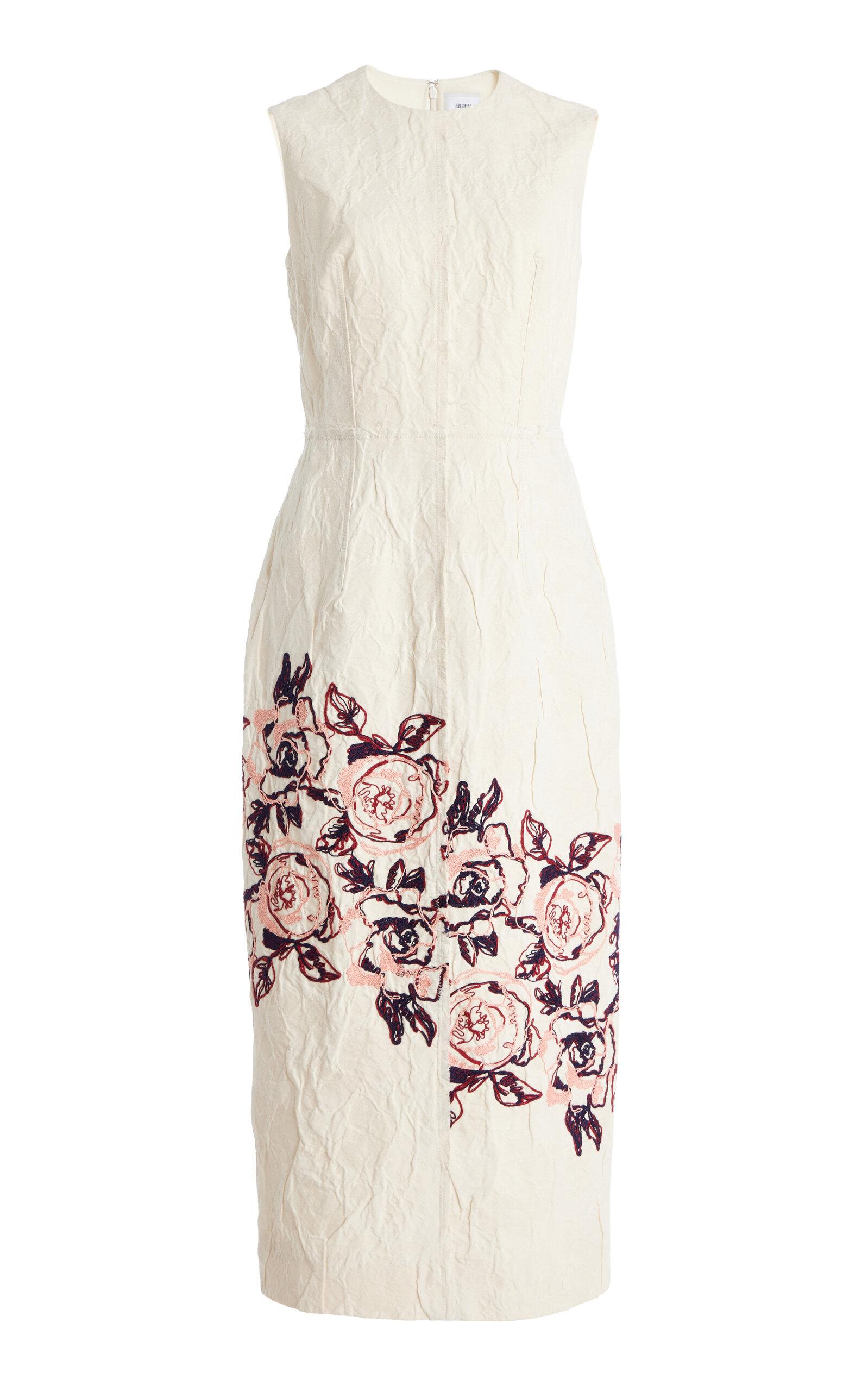 Erdem Printed Cotton-Linen Midi Dress - Moda Operandi by ERDEM