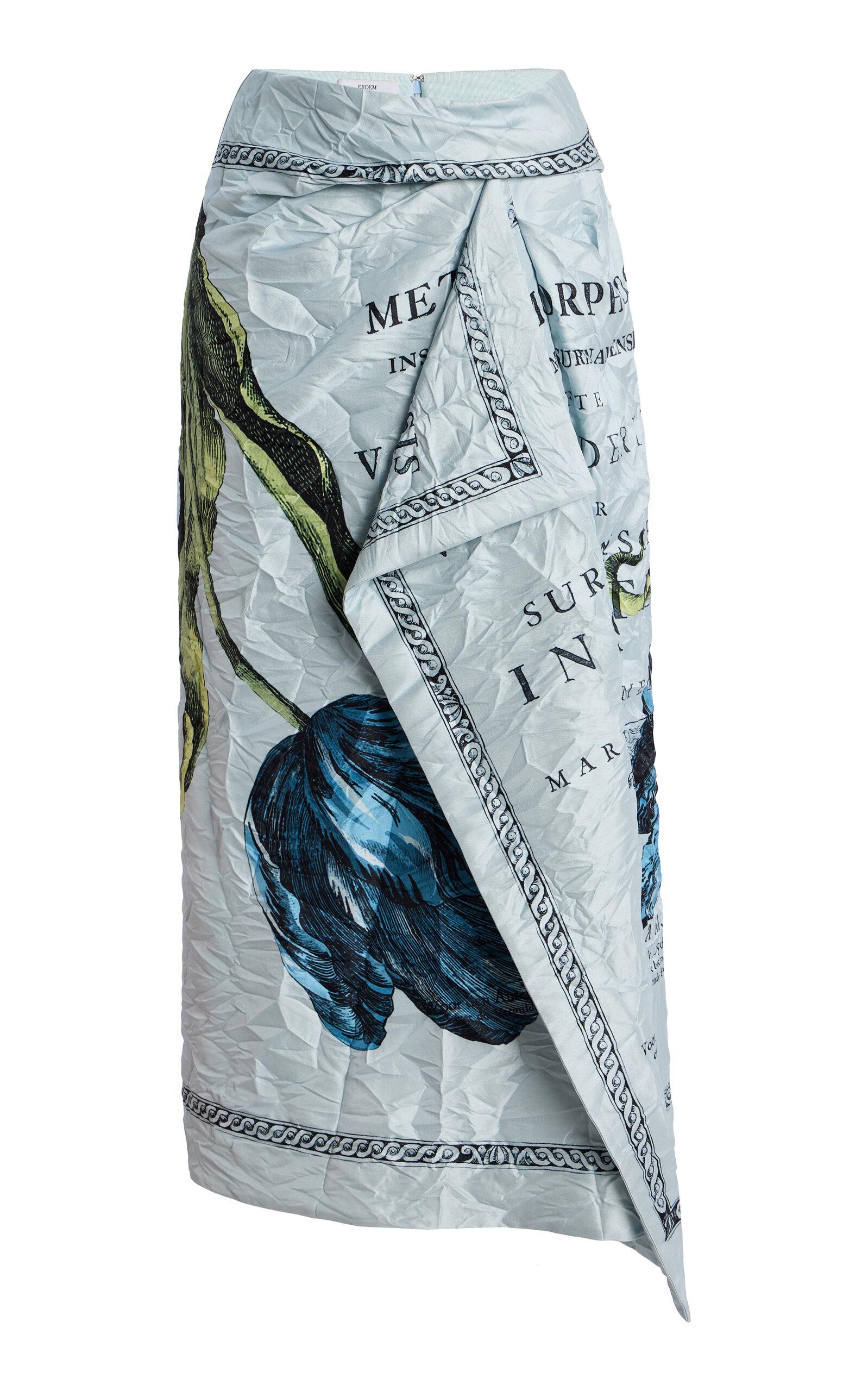 Erdem Printed Draped Midi Skirt - Moda Operandi by ERDEM