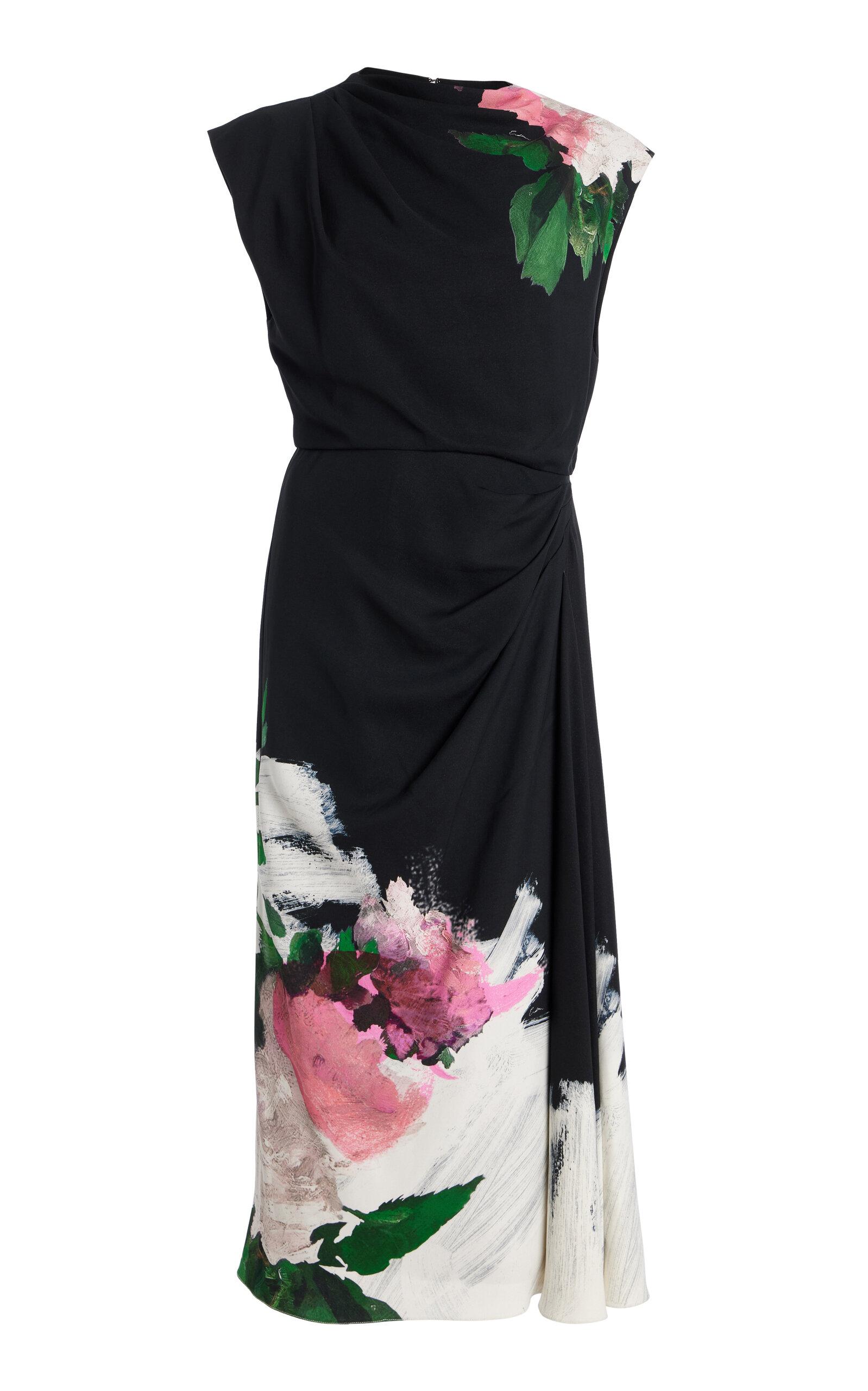 Erdem Printed Satin Midi Dress - Moda Operandi by ERDEM