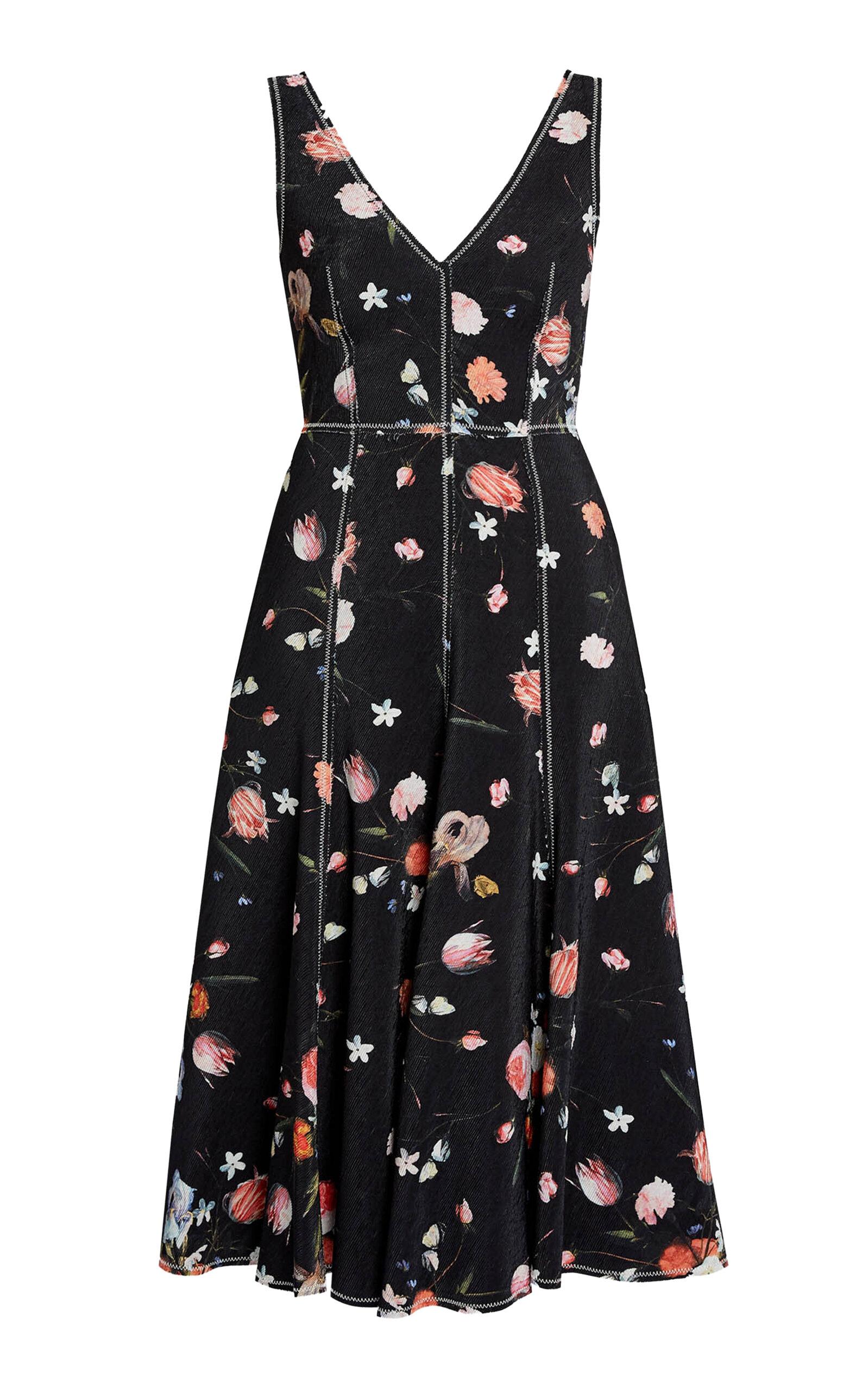 Erdem - Sleeveless Printed Midi Cocktail Dress - Black - - Only At Moda Operandi by ERDEM