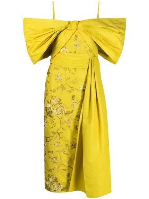 Evora off-shoulder embroidered dress by ERDEM