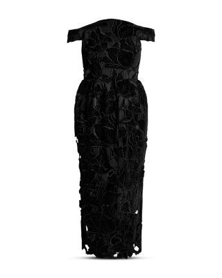 Floral Cutwork Off the Shoulder Midi Dress by ERDEM