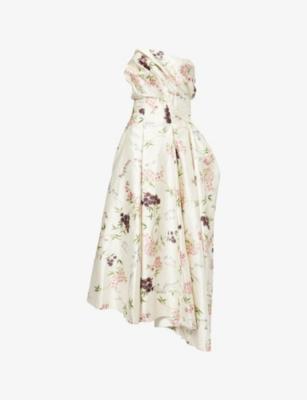 Floral-Print Cloud Satin Midi Dress by ERDEM