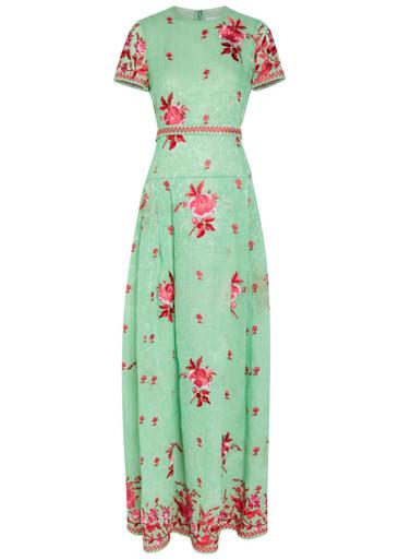 Floral belted cotton and silk-blend midi dress by ERDEM