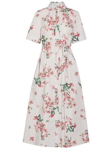 Floral-print cotton-poplin midi shirt dress by ERDEM