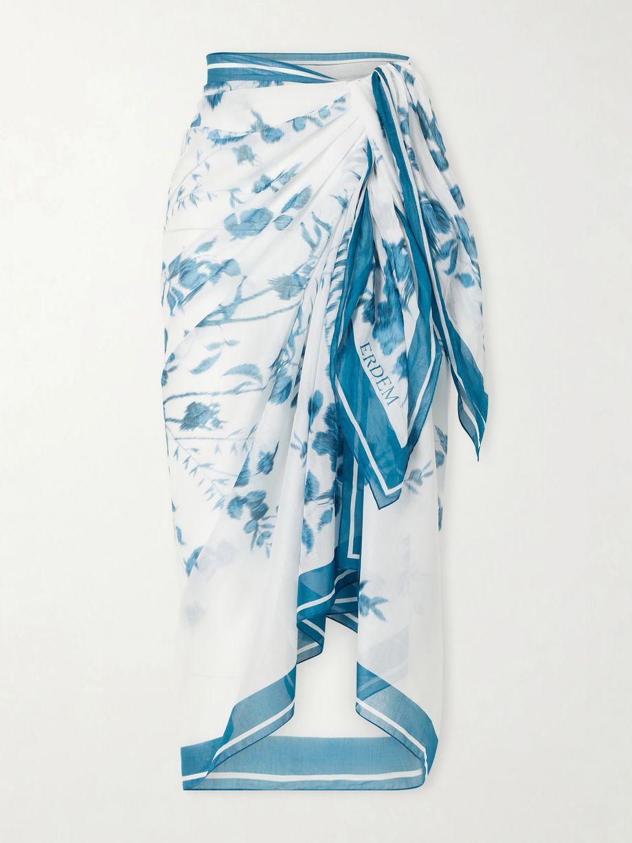 Floral-print cotton-voile pareo by ERDEM