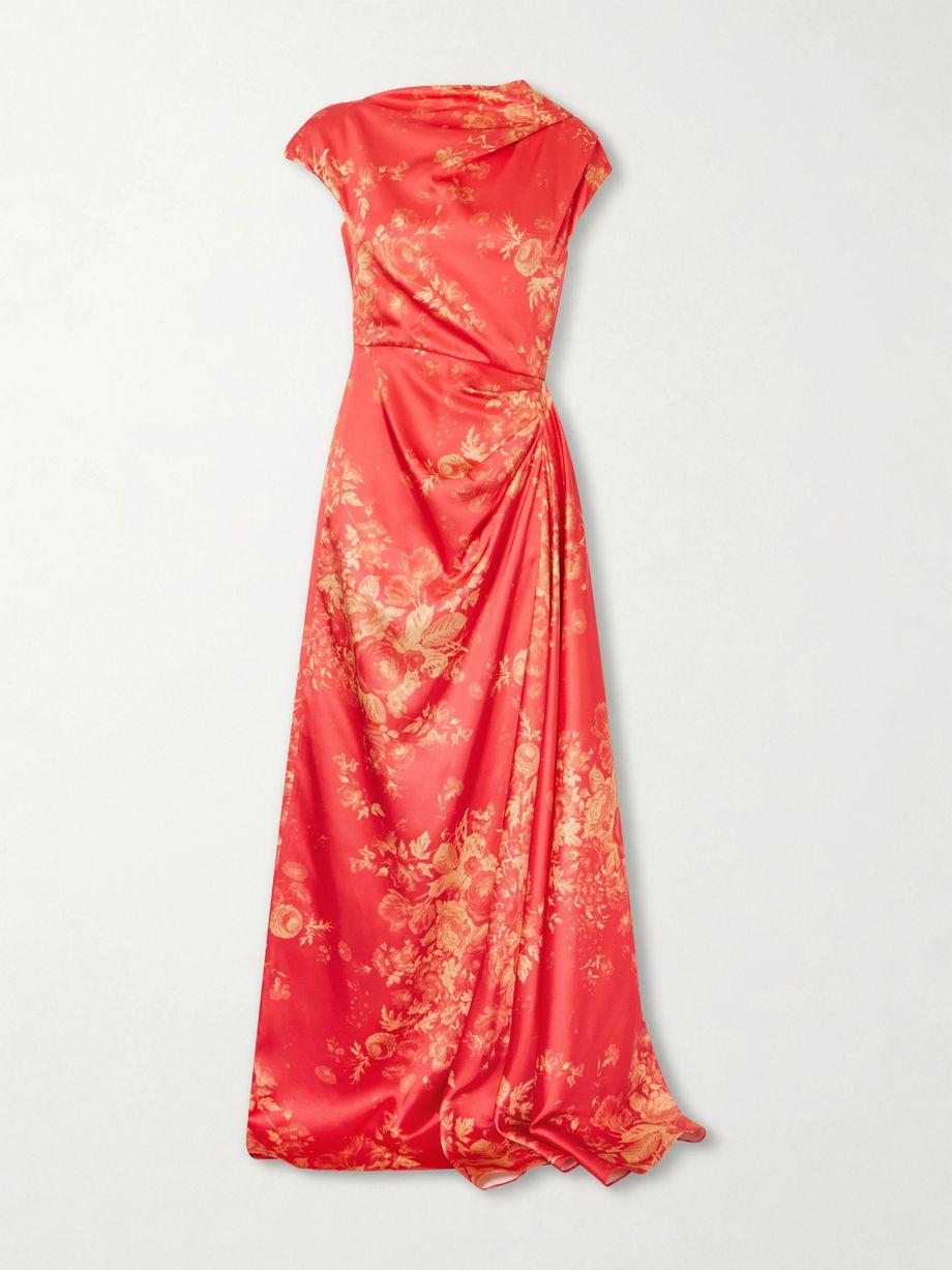 Floral-print duchesse satin gown by ERDEM
