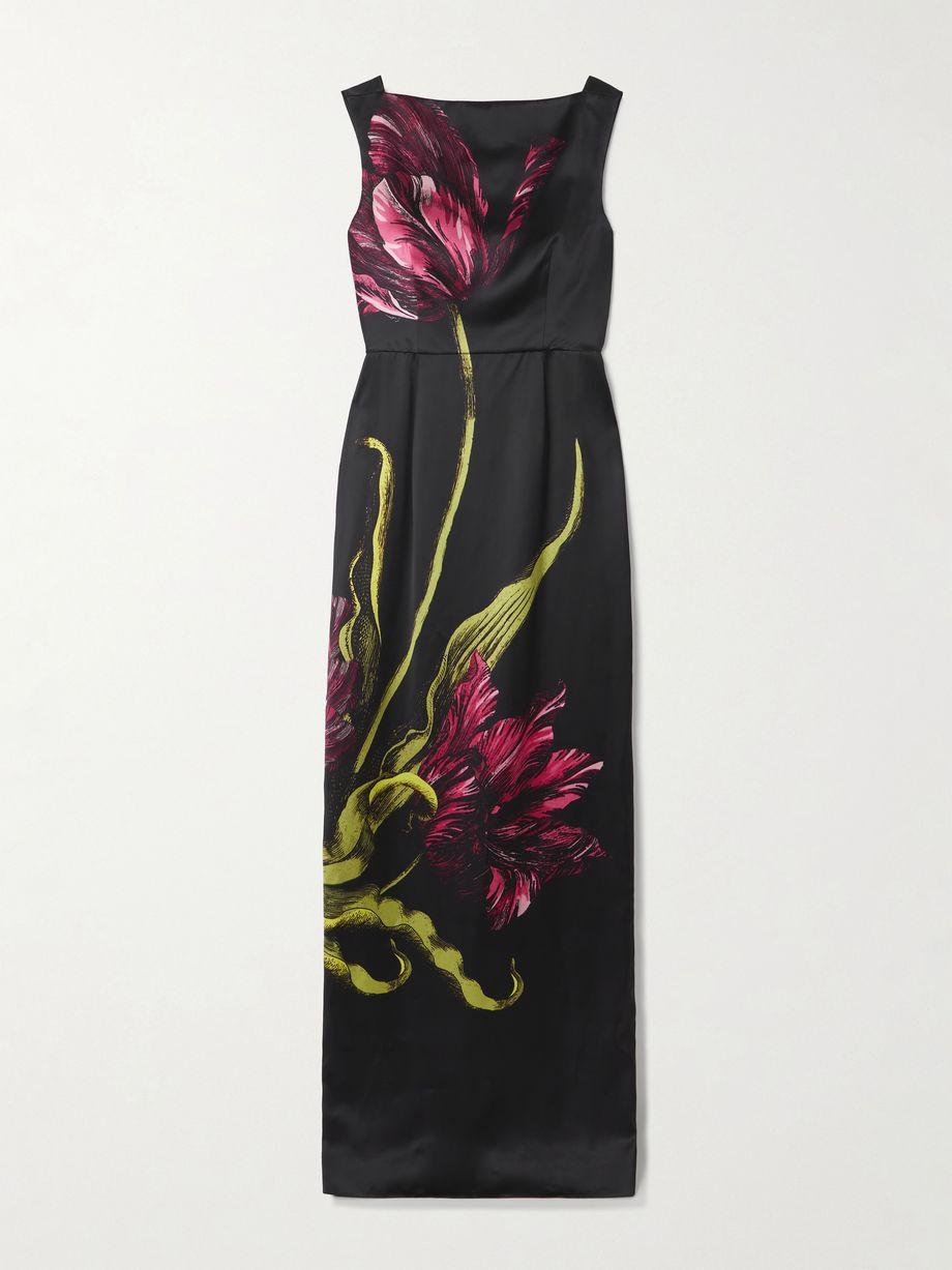 Floral-print duchesse-satin gown by ERDEM