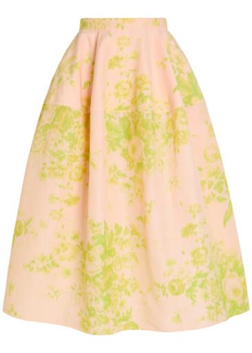 Floral-print woven midi skirt by ERDEM