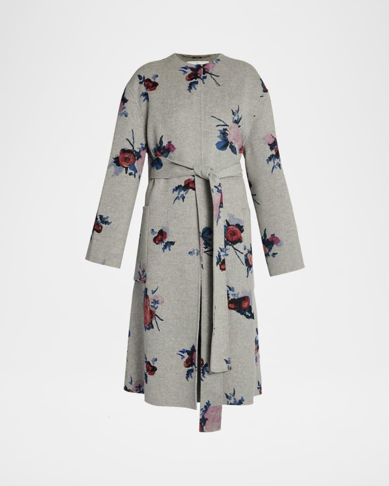 Flower Wool Belted Oversized Coat by ERDEM
