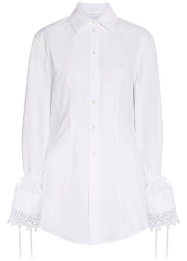 Lace-trimmed cotton-poplin shirt by ERDEM