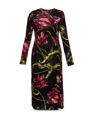 Long Sleeve Draped Midi Dress by ERDEM