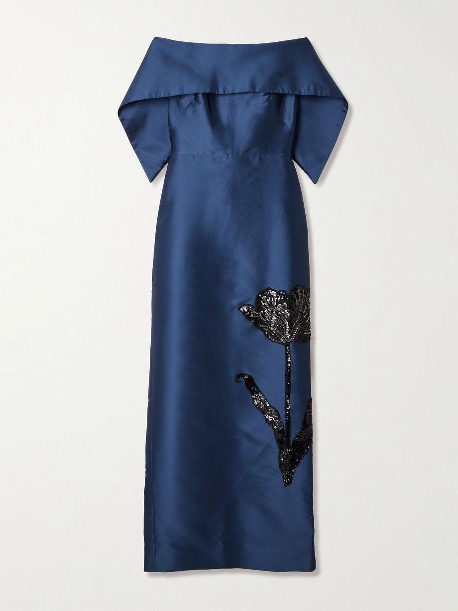 Off-the-shoulder embellished mikado gown by ERDEM