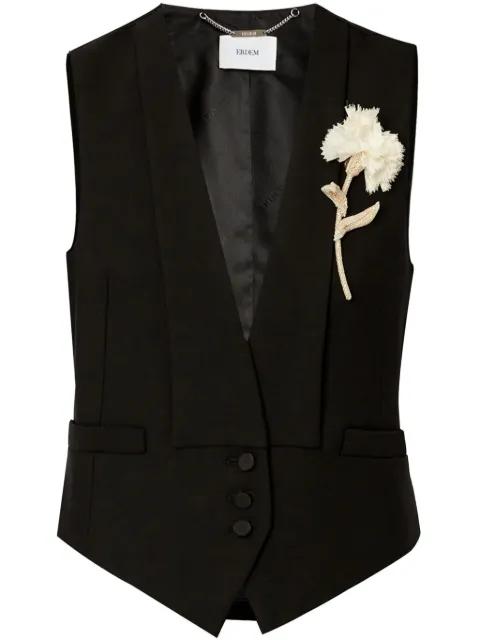 carnation brooch-detail waistcoat by ERDEM