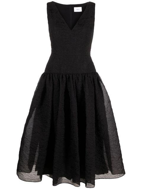 crinkled-effect silk flared dress by ERDEM