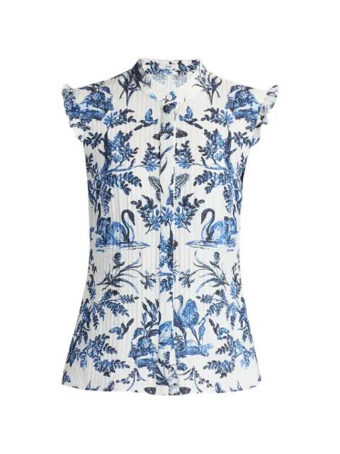 crinkled jacquard sleeveless blouse by ERDEM