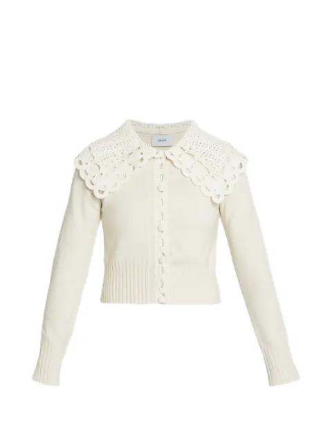 crochet-collar cardigan by ERDEM