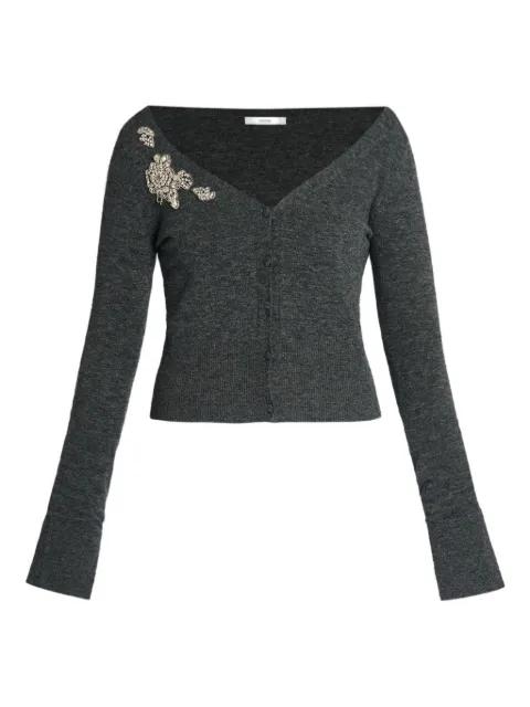 cropped V-neck cardigan by ERDEM