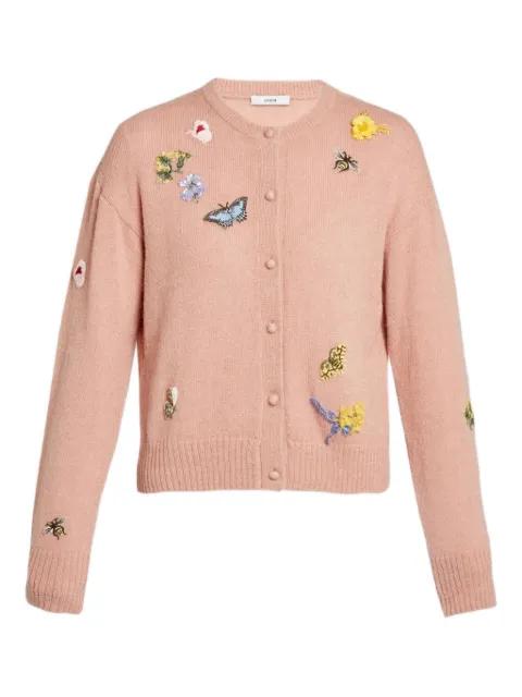 embellished crew-neck cardigan by ERDEM