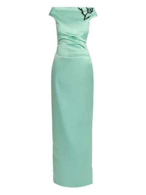 embellished satin maxi dress by ERDEM