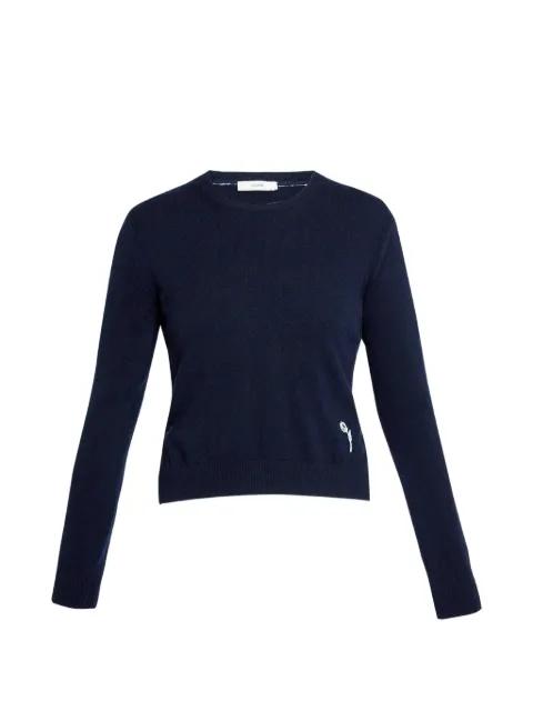 embroidered crew-neck sweater by ERDEM