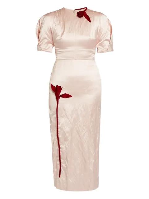 embroidered-detail midi dress by ERDEM