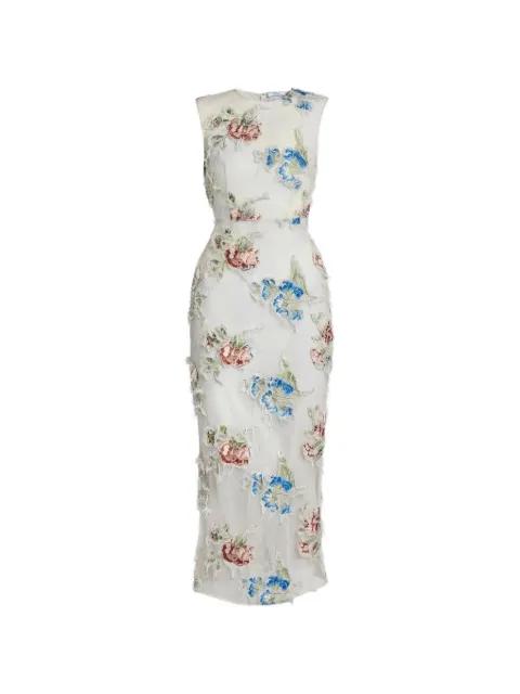 floral-appliqué midi dress by ERDEM