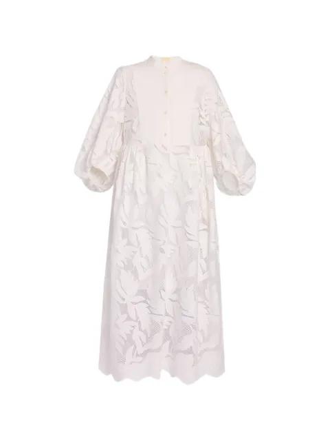 floral-cutwork midi dress by ERDEM