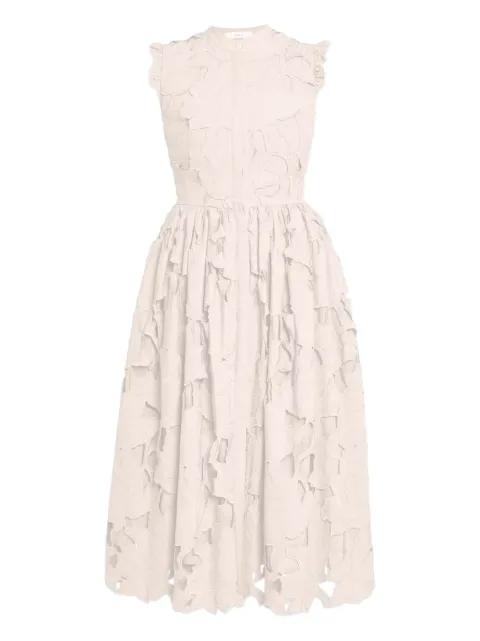floral-cutwork sleeveless midi dress by ERDEM